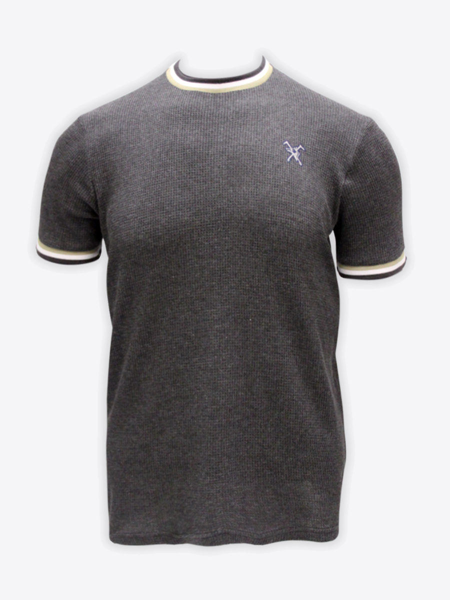 Fox & Crop Grey Waffle T-Shirt - Mens
