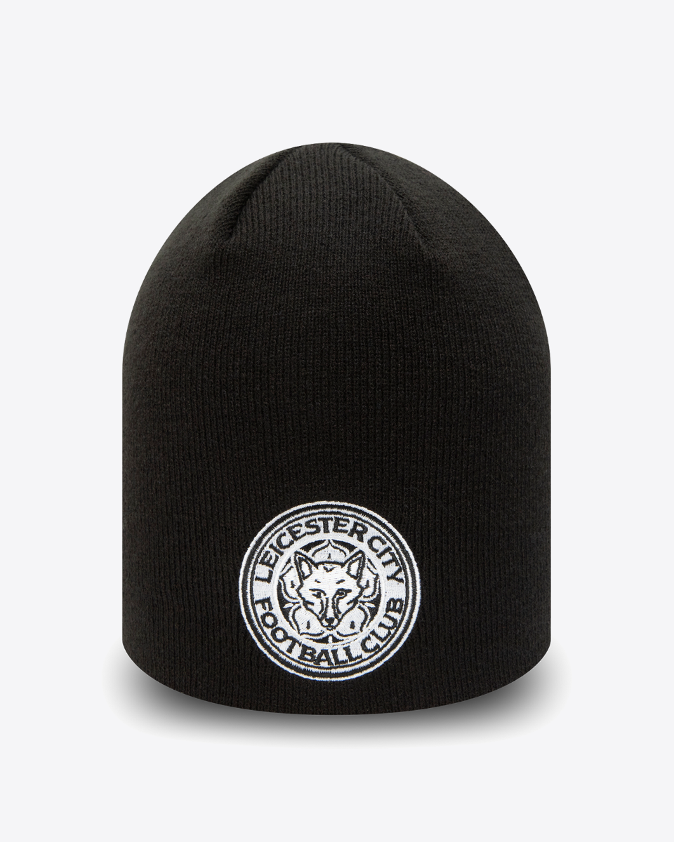 Leicester City New Era Black Skull Knit Beanie Hat