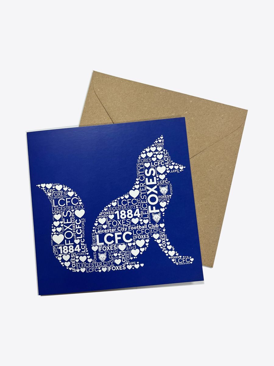 Leicester City Greetings Card - Blue Fox