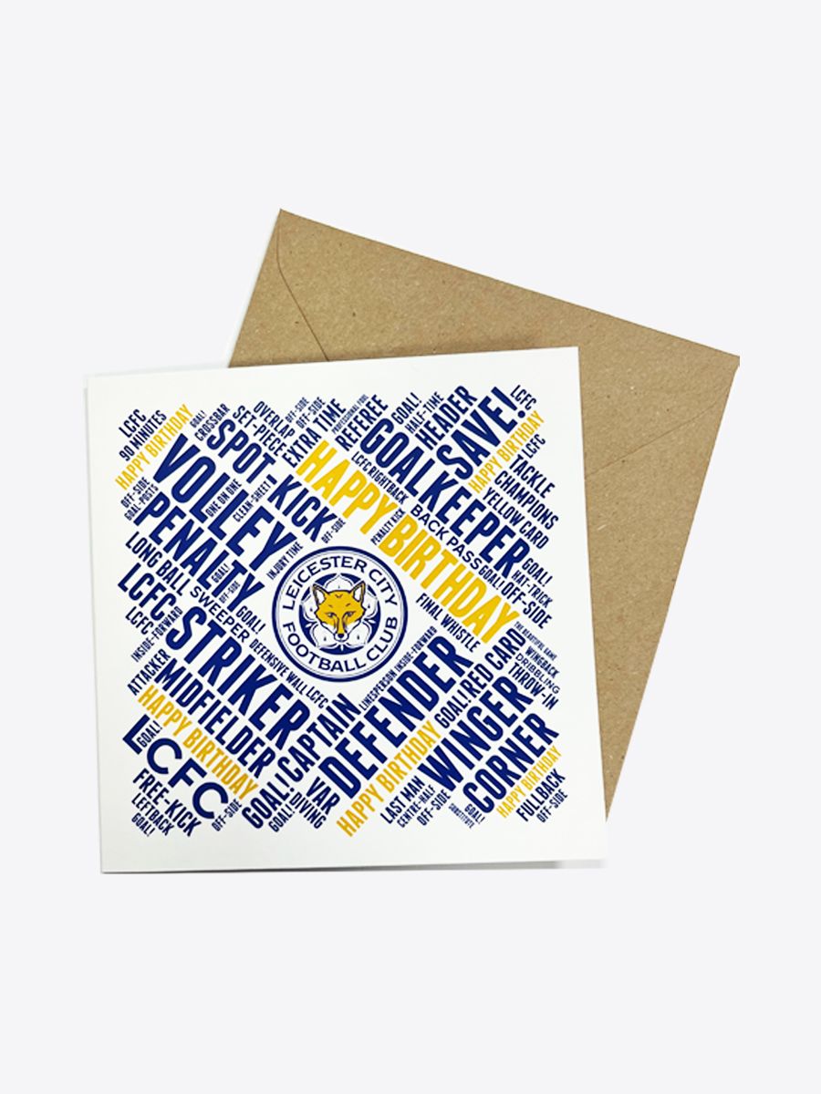 Leicester City Greetings Card - Happy Birthday Text