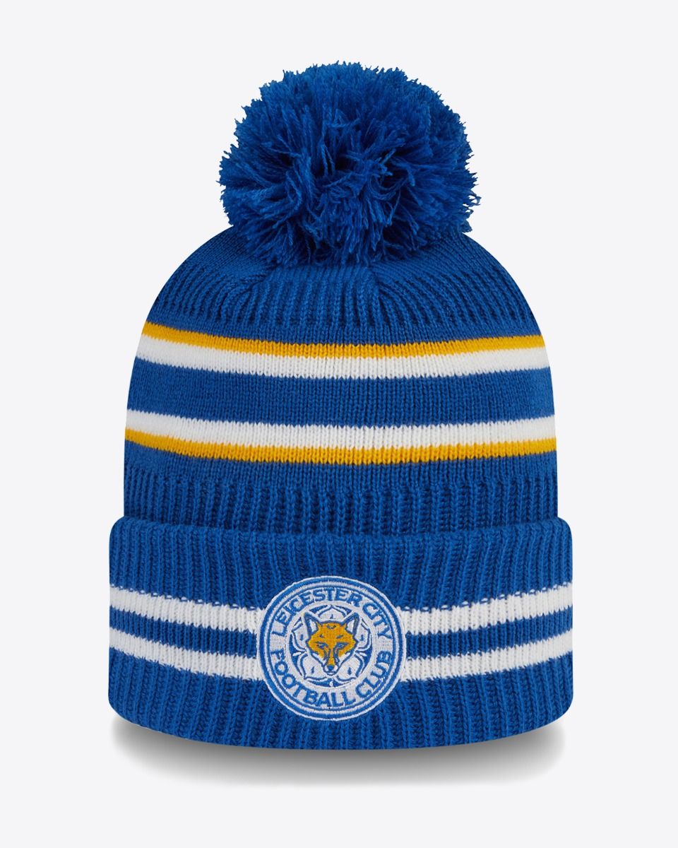 Leicester City New Era Blue Bobble Knit Beanie Hat