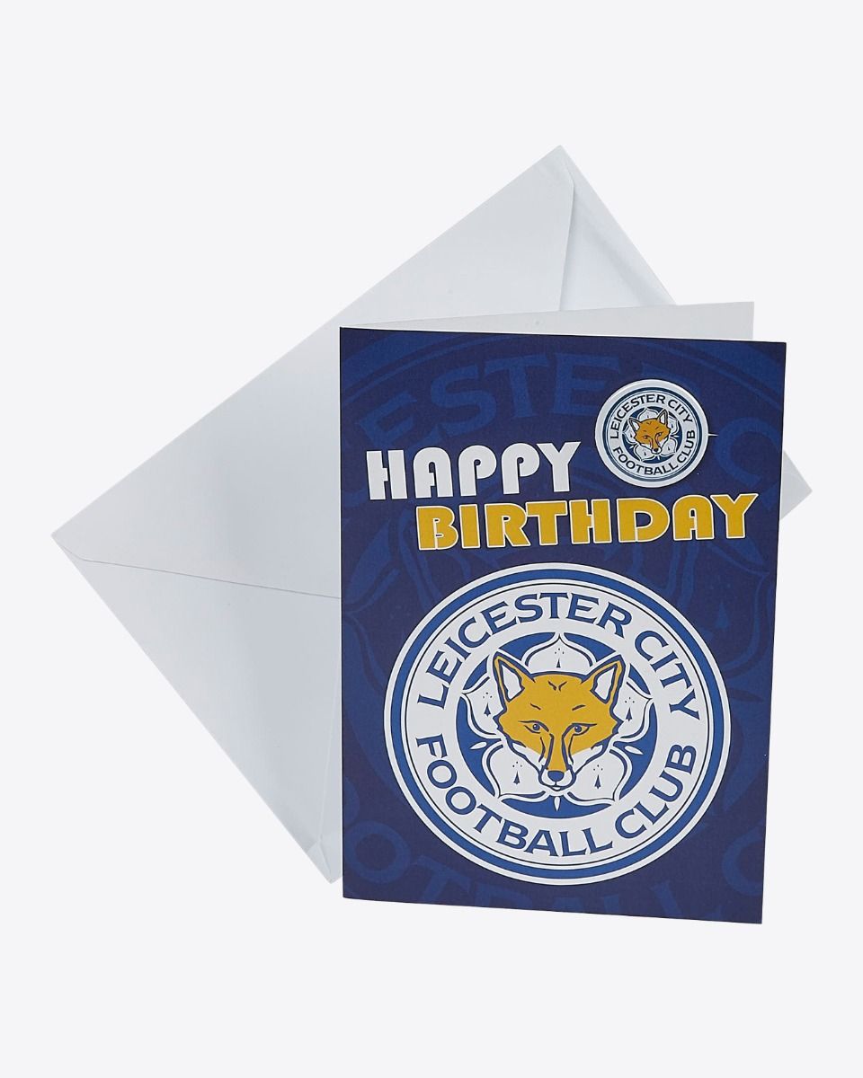 Leicester City Greetings Card - Happy Birthday With Badge