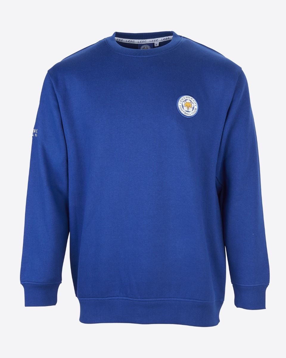 Leicester City Blue Essential Crest Sweatshirt - Mens