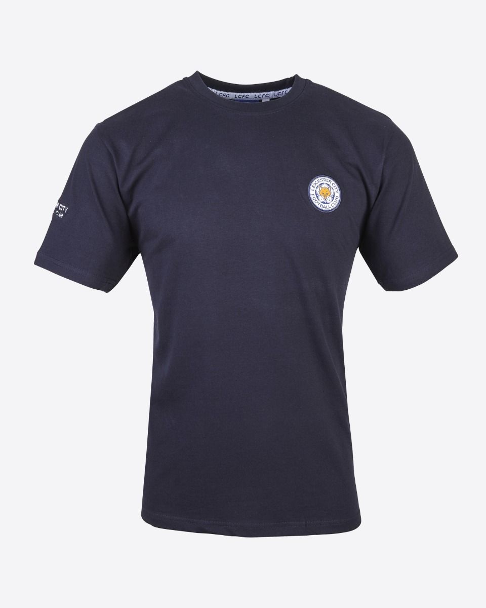 Leicester City Navy Essential Crest T-Shirt - Mens