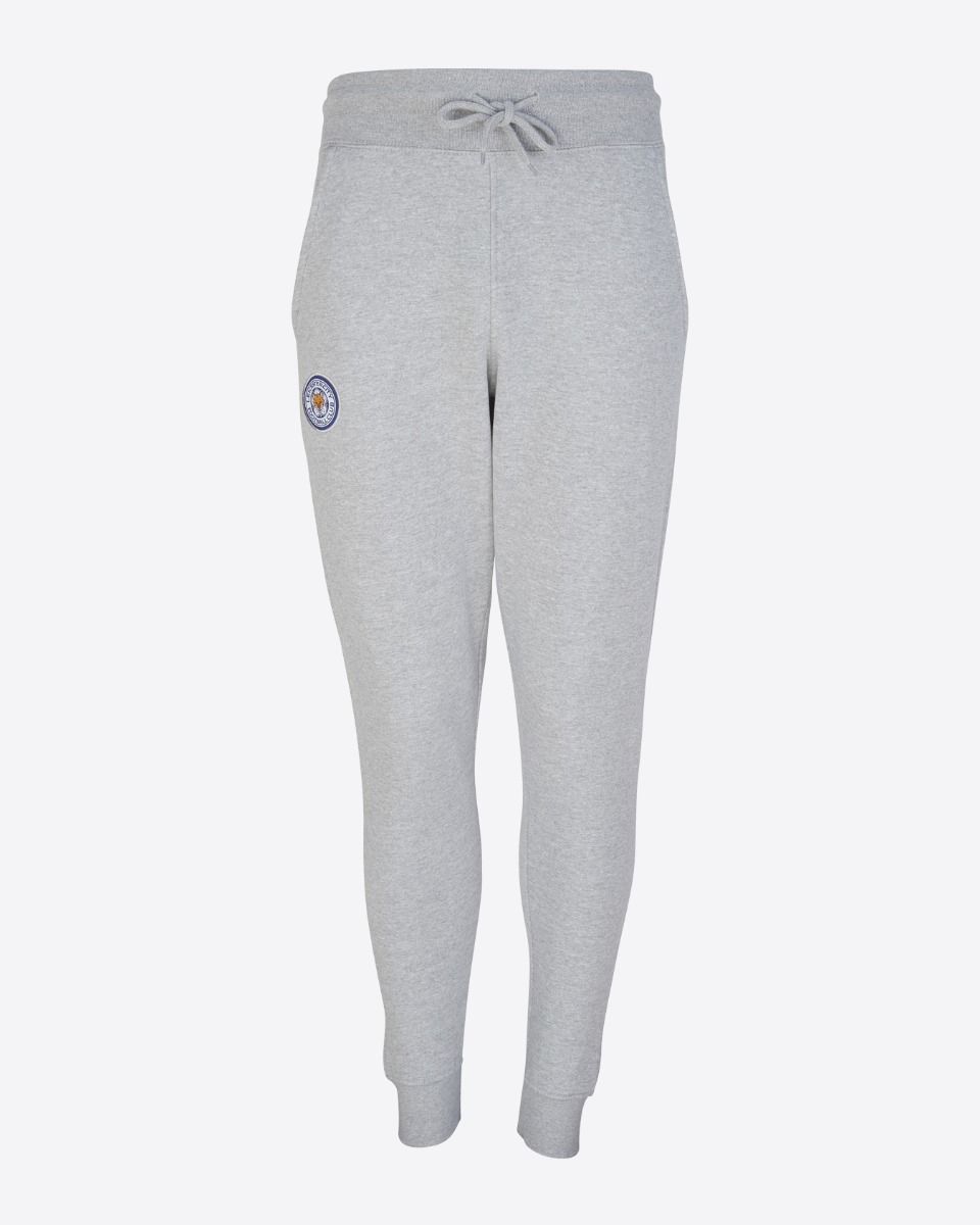 Leicester City Grey Essential Crest Jogger - Mens - Grey