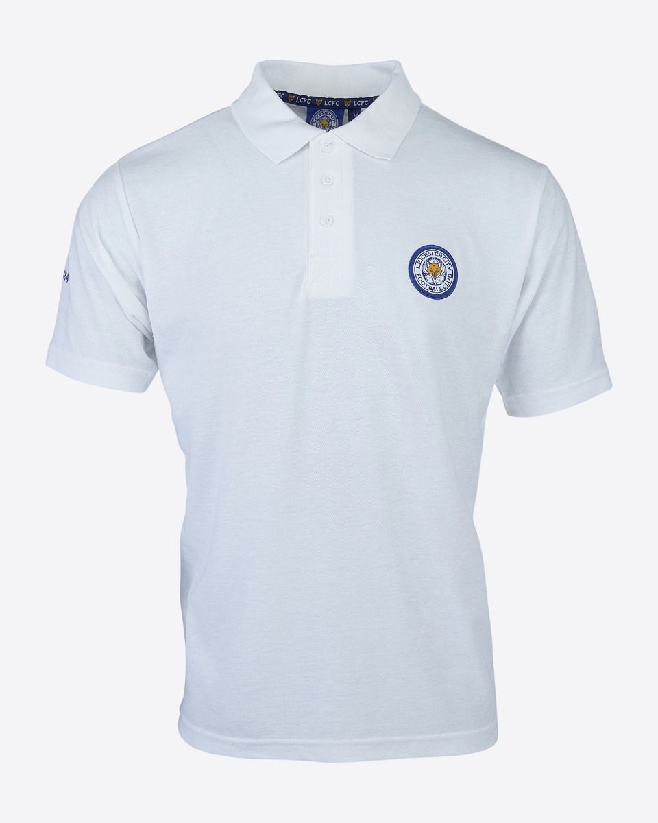 Leicester City White Essential Crest Polo - Mens