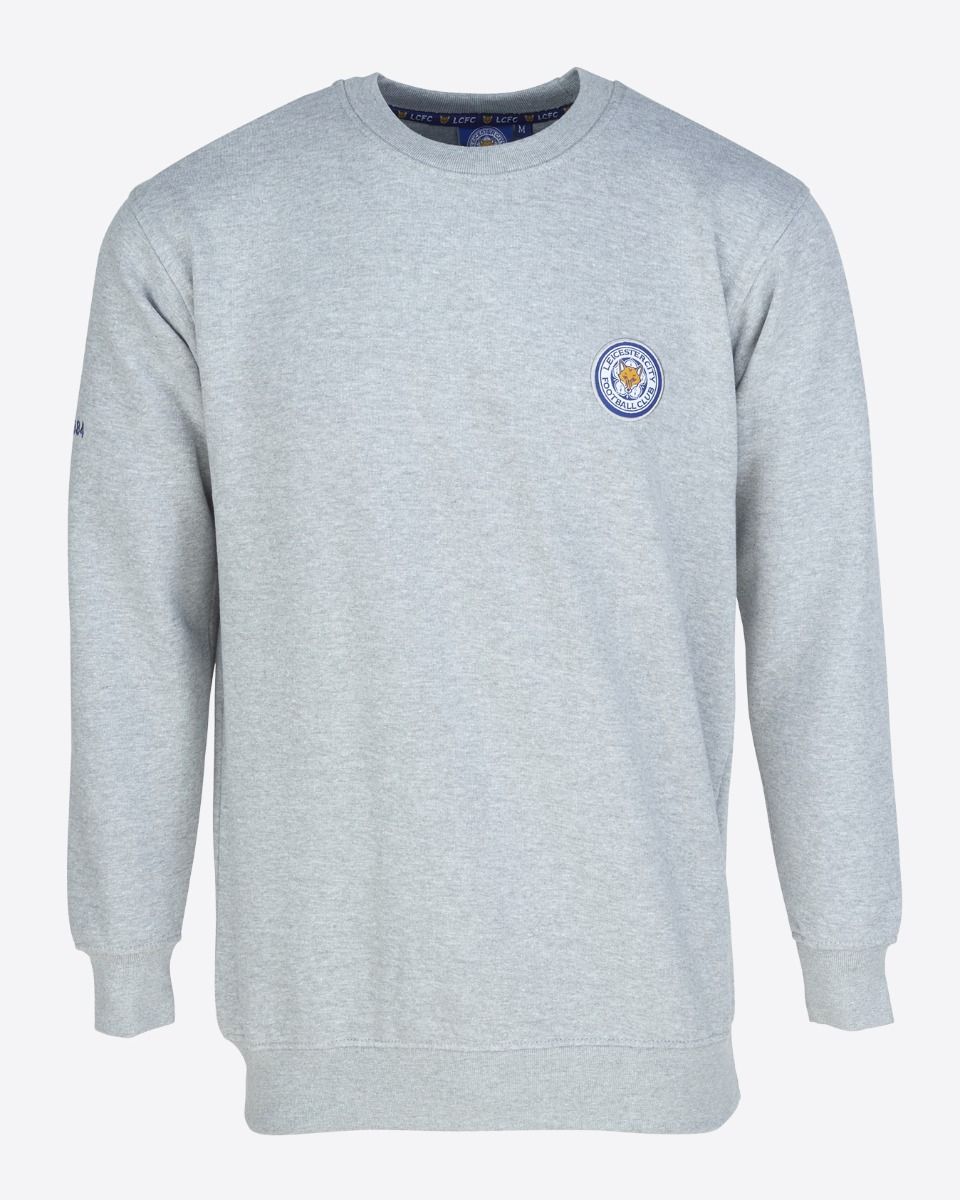 Leicester City Grey Essential Crest Sweatshirt - Mens