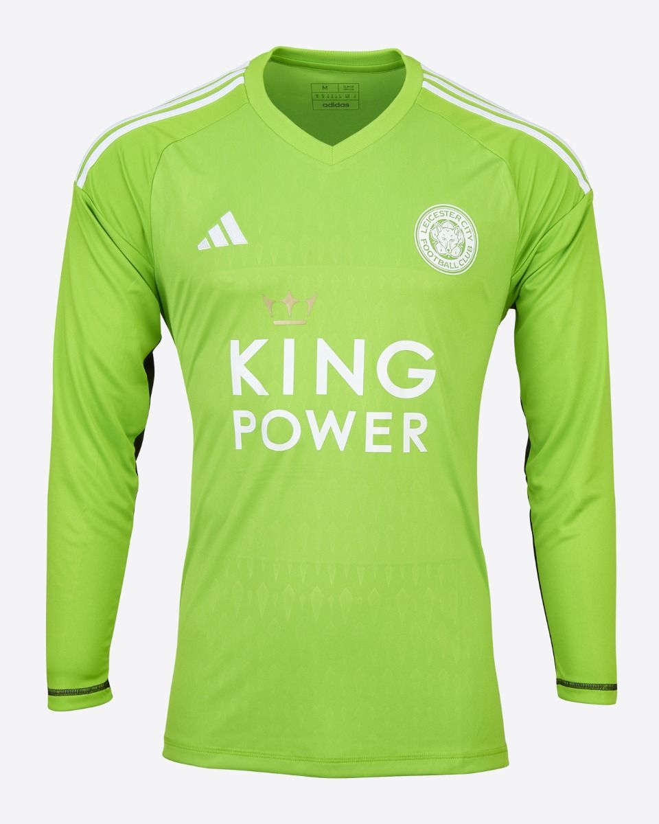 Leicester City No1 Schmeichel Shiny Green Goalkeeper Long Sleeves Jersey