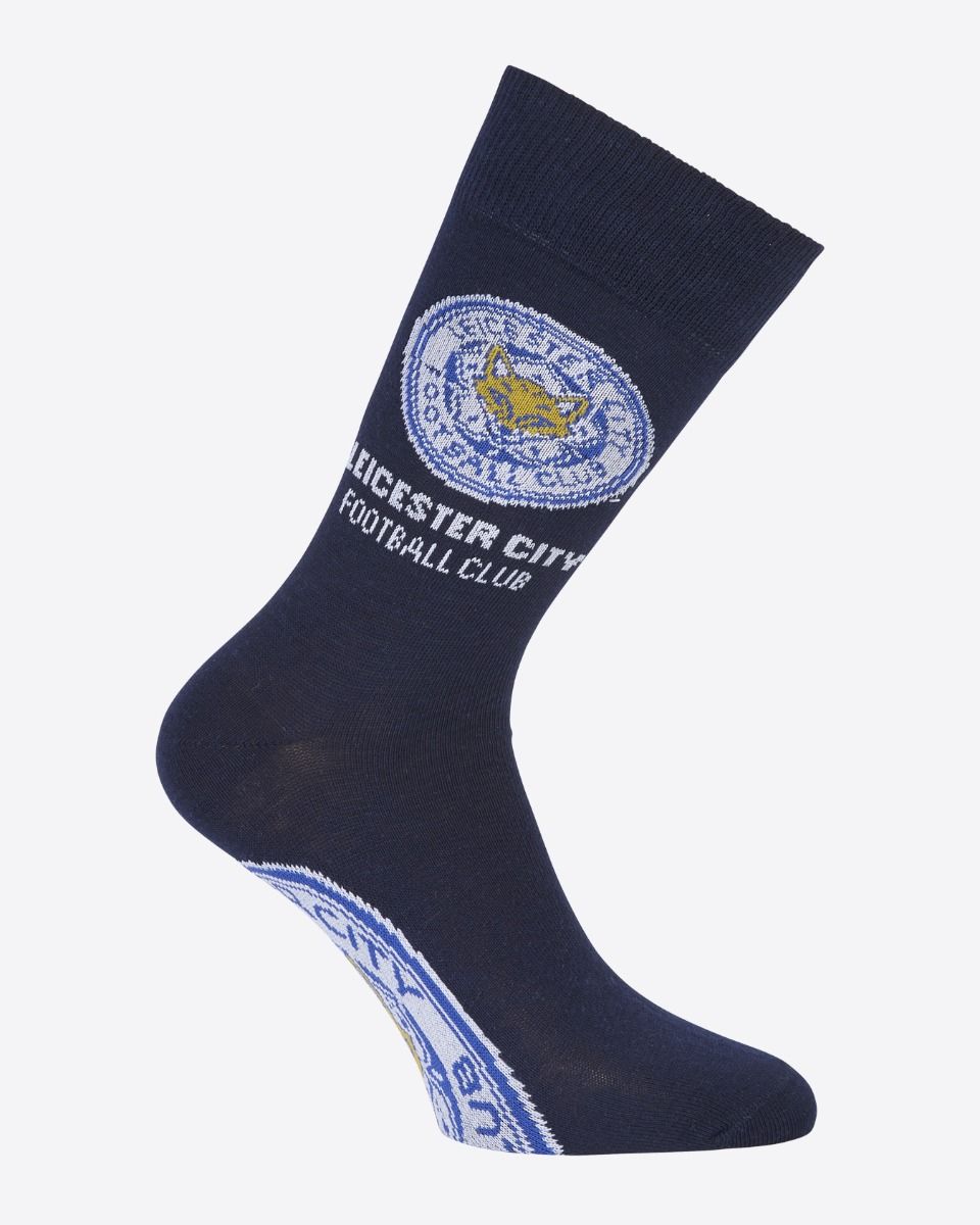 Leicester City Crest & Wordmark Socks - Navy