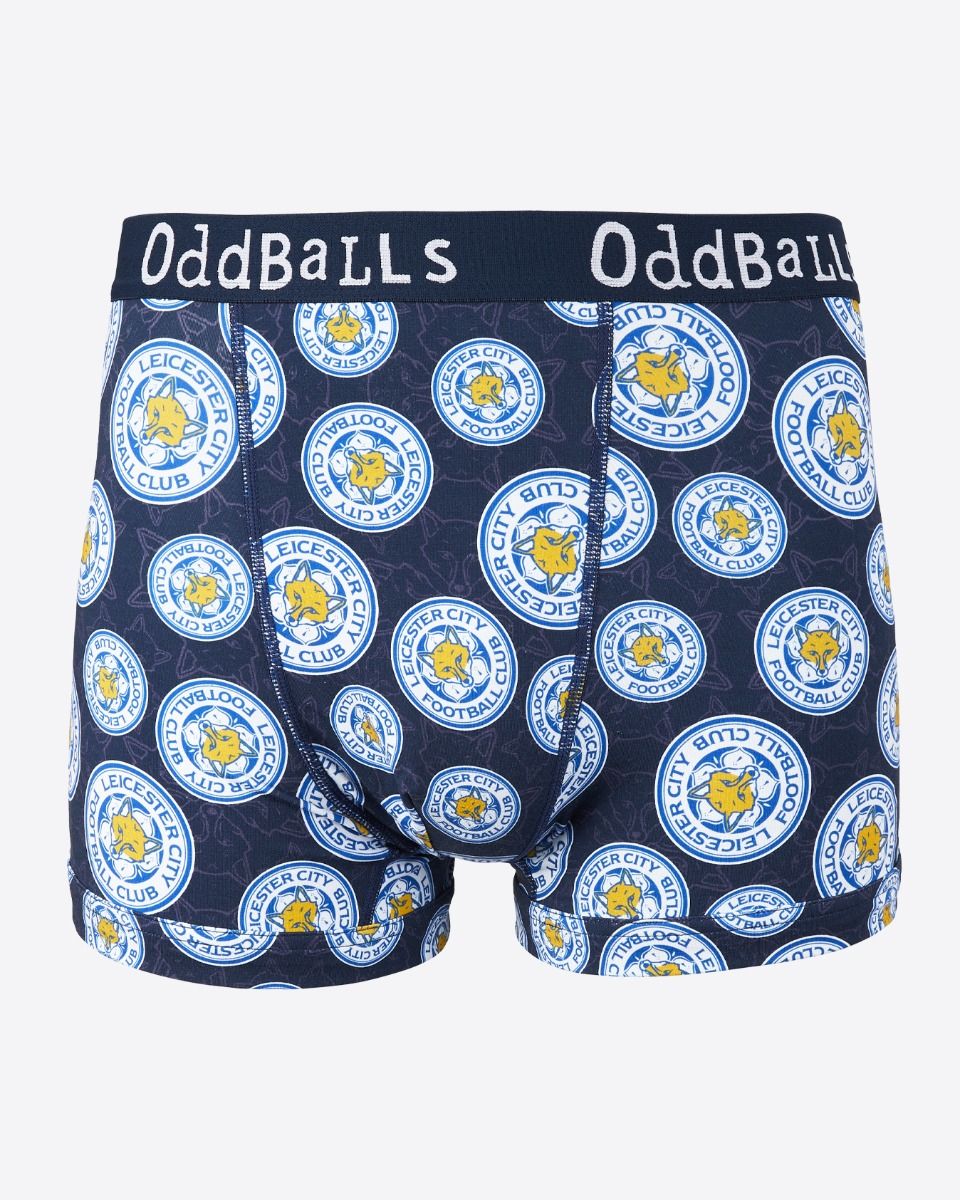 Leicester City x OddBalls - Navy Crest Boxer - Mens