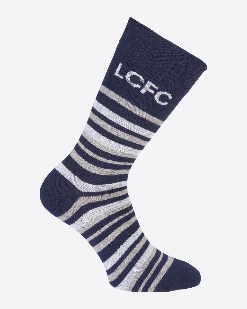 Leicester City Stripe Navy Socks - Mens