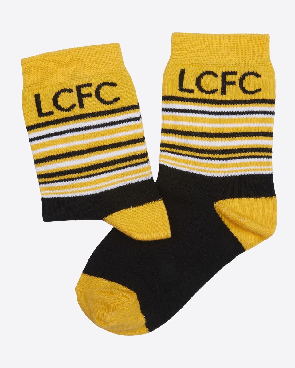 Leicester City Orange Half Stripe Socks - Kids