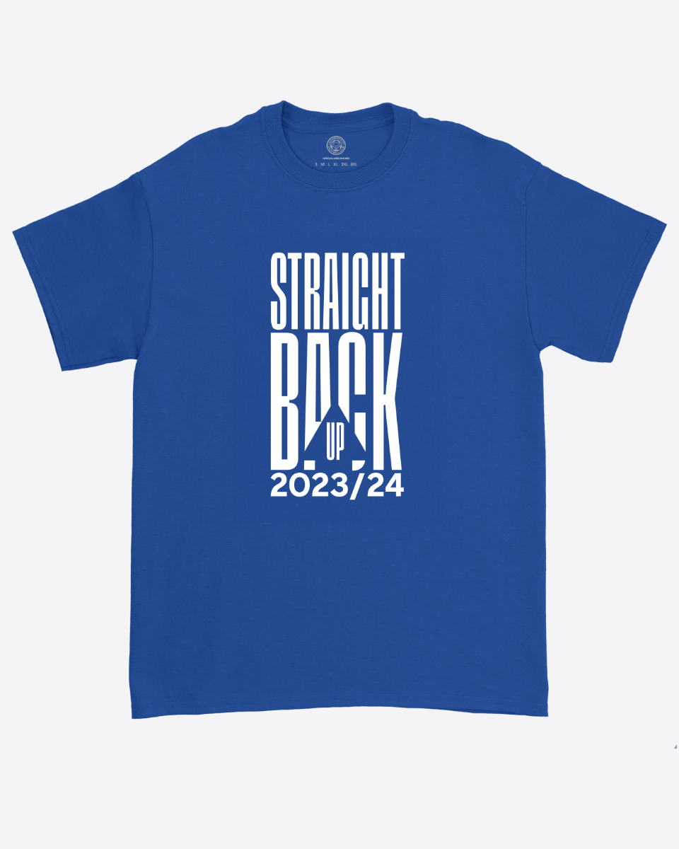 Leicester City Blue Straight Back Up T-Shirt - Mens