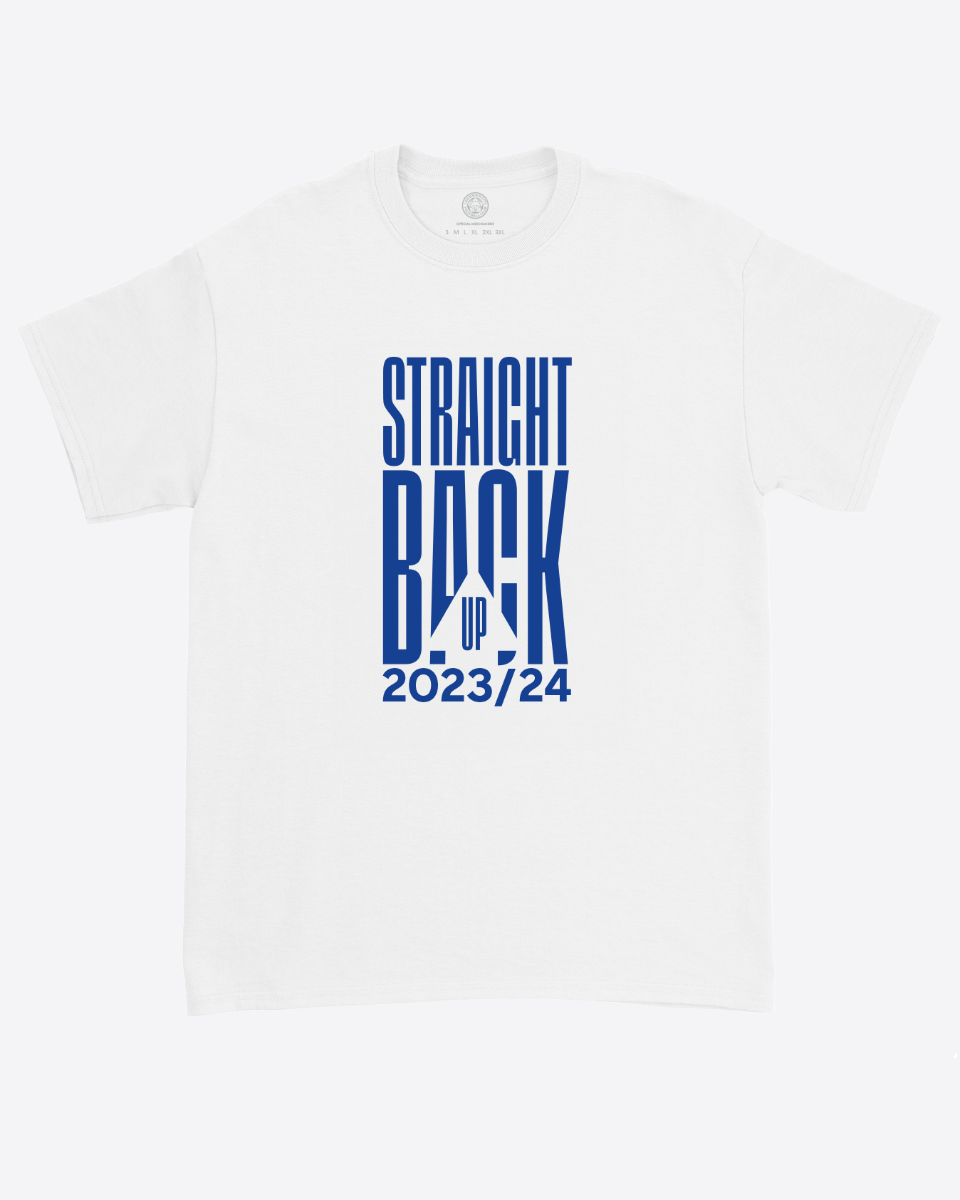Leicester City White Straight Back Up T-Shirt - Mens