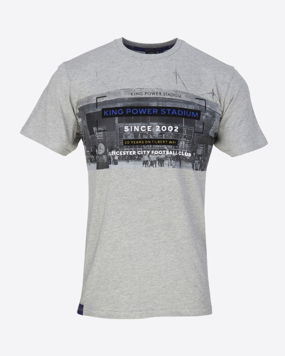 Leicester City Grey 20 Years Stadium T-Shirt - Mens