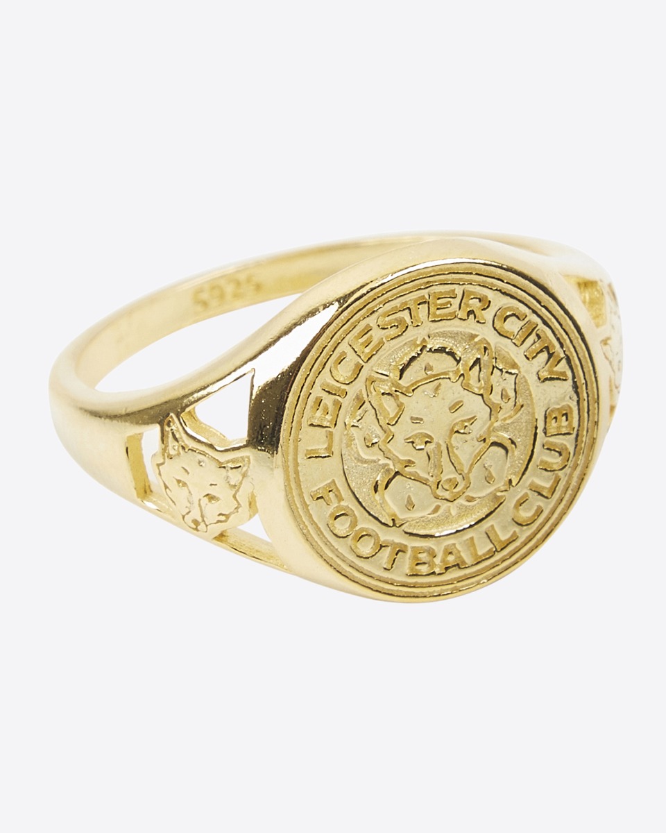 Leicester City 18ct Gold Plated Crest Signet Ring