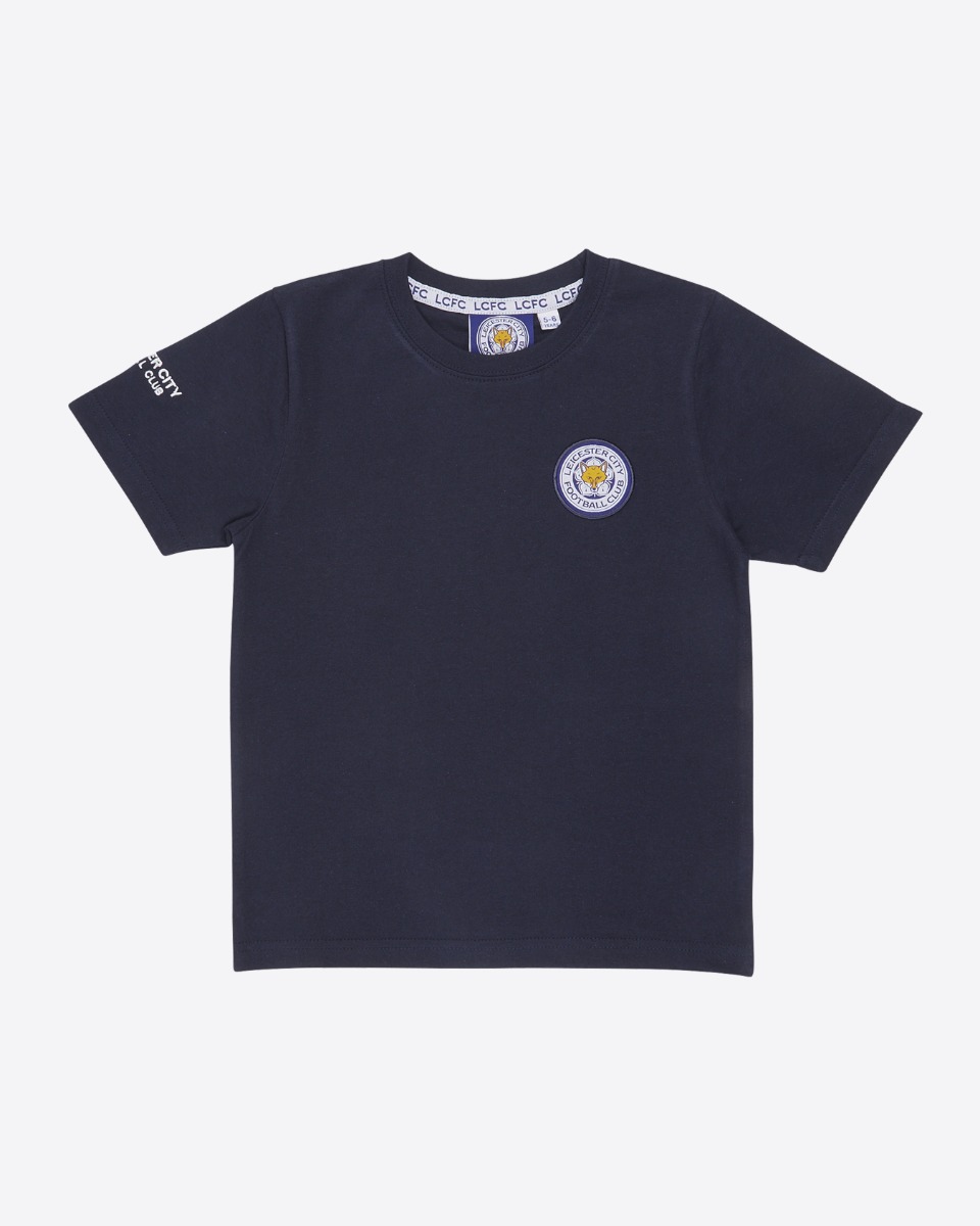 Leicester City Navy Essential Crest T-Shirt - Kids