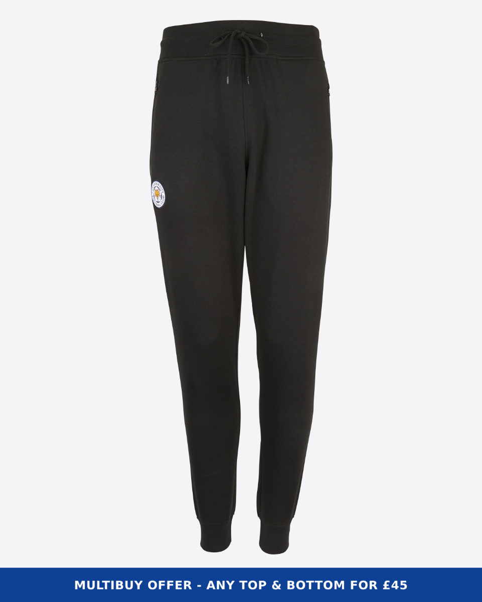 Leicester City Black Essential Crest Jogger - Mens