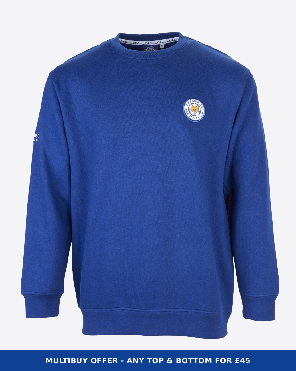 Leicester City Blue Essential Crest Sweatshirt - Mens