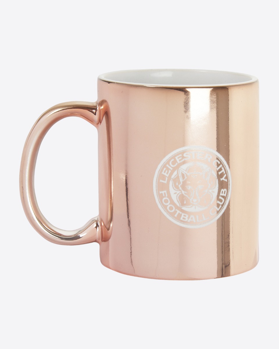 Leicester City Pink & Bronze Crest Mug