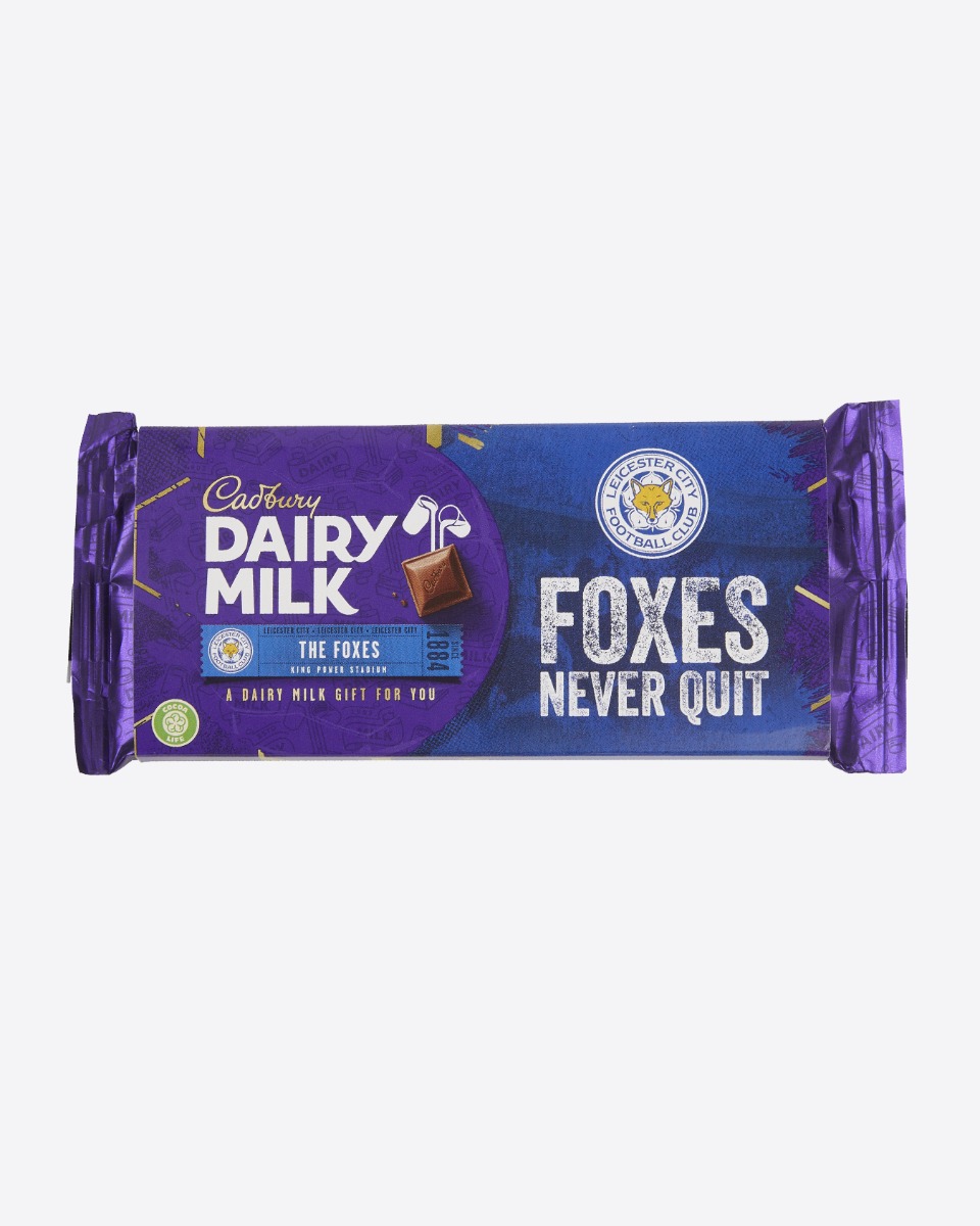Leicester City Cadbury Chocolate Bar - Foxes Never Quit