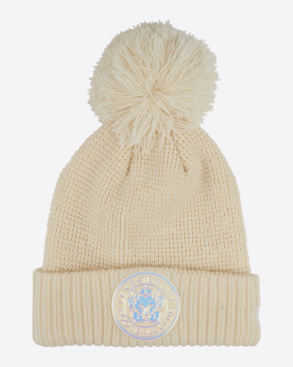 Leicester City New Era Holographic Womens Bobble Knit Beanie Hat