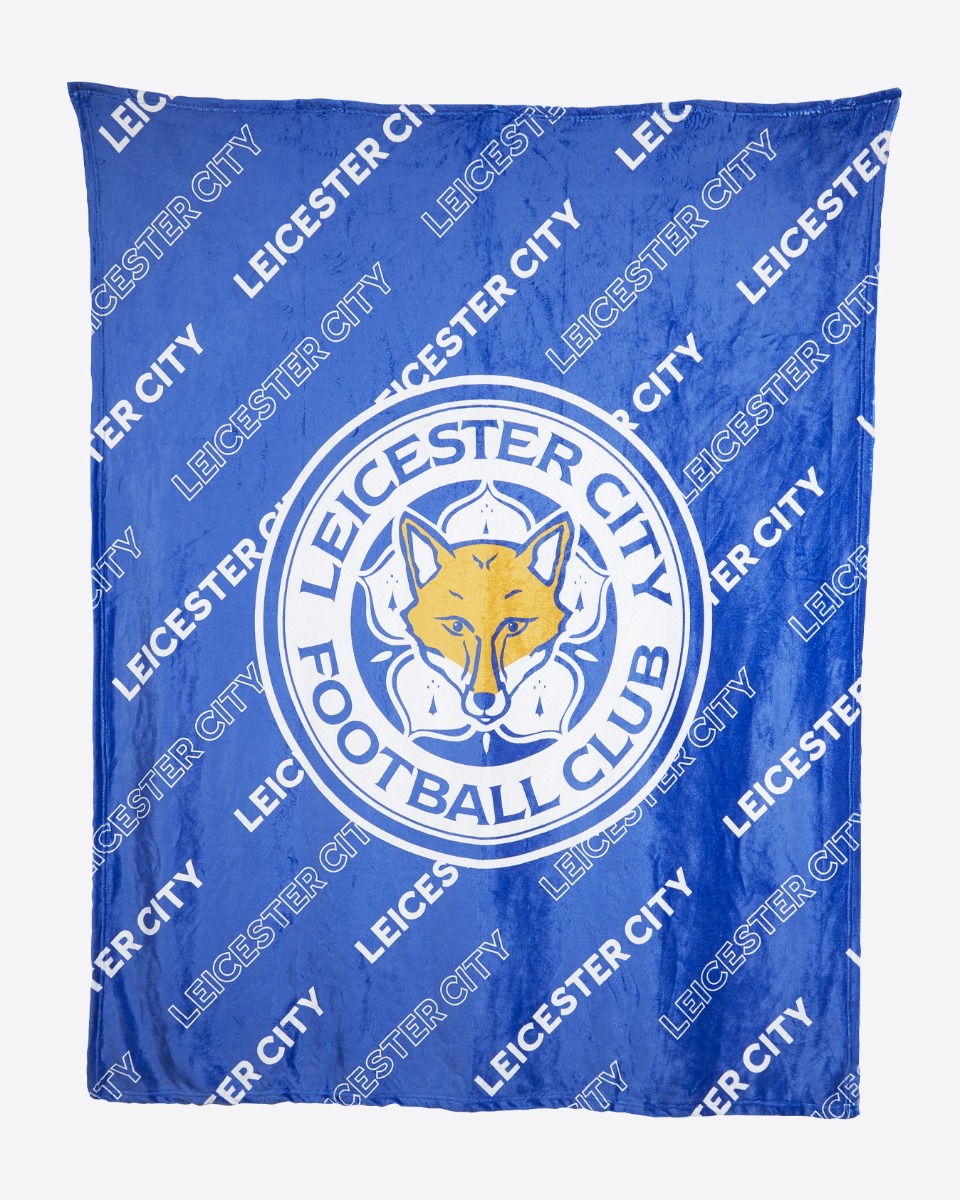 Leicester City Crest Wordmark Fleece Blanket