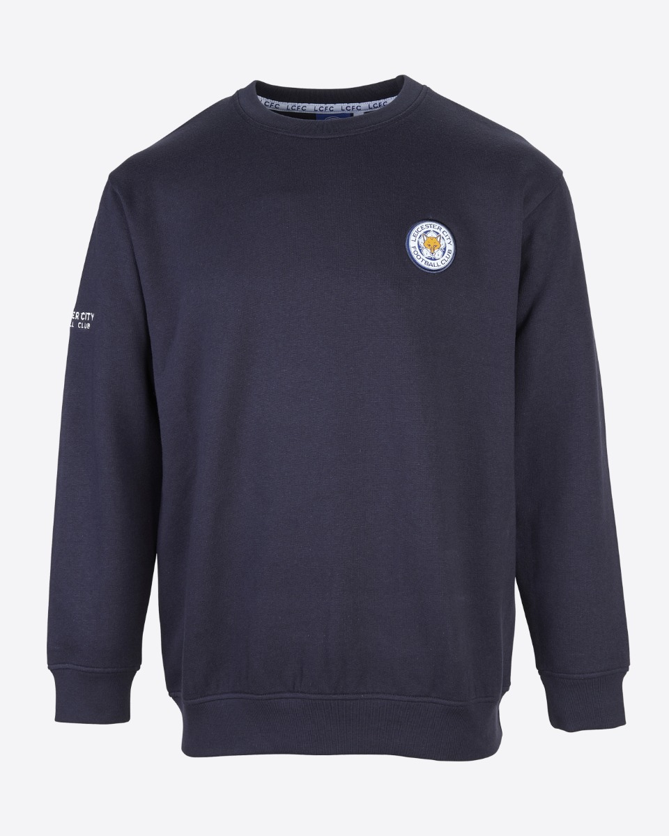 Leicester City Navy Essential Crest Sweatshirt - Mens