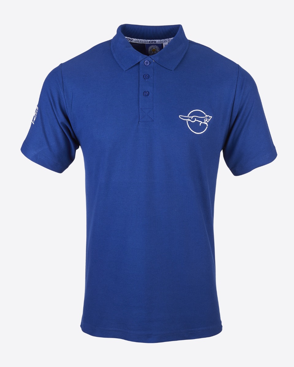 Leicester City Blue Essential Retro Polo - Mens
