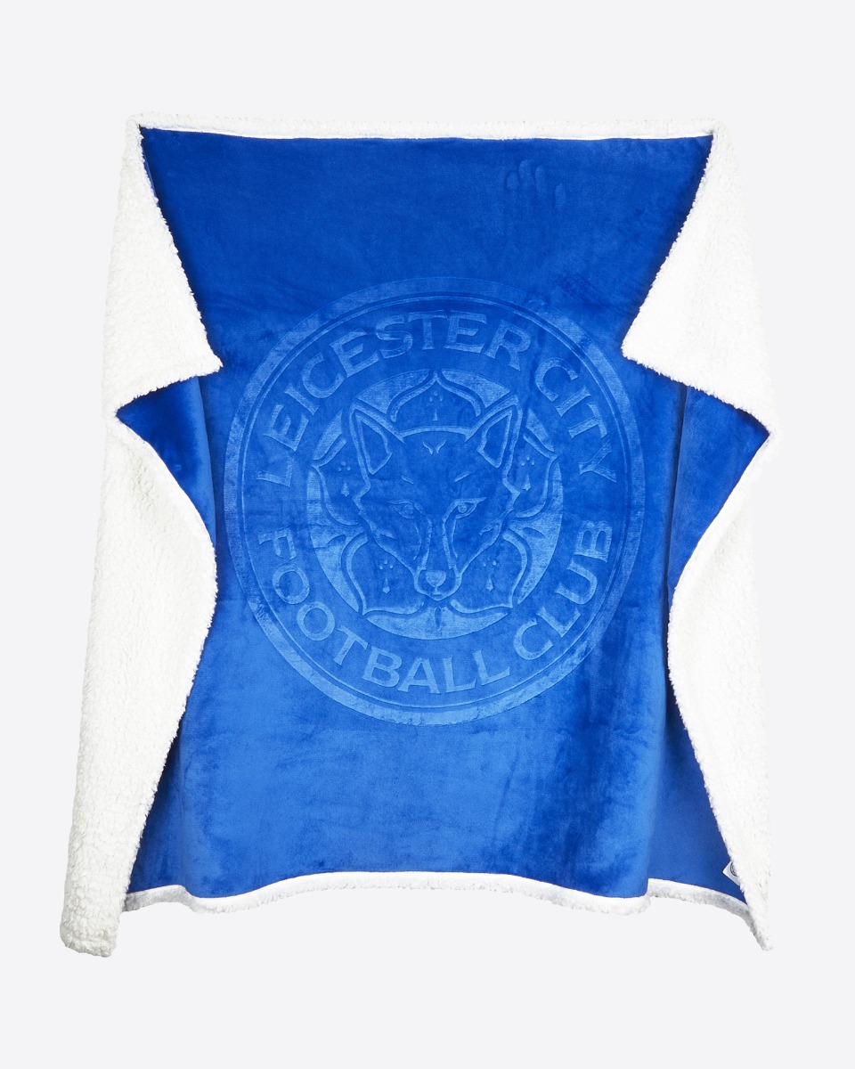 Leicester City Sherpa Crest Fleece Blanket