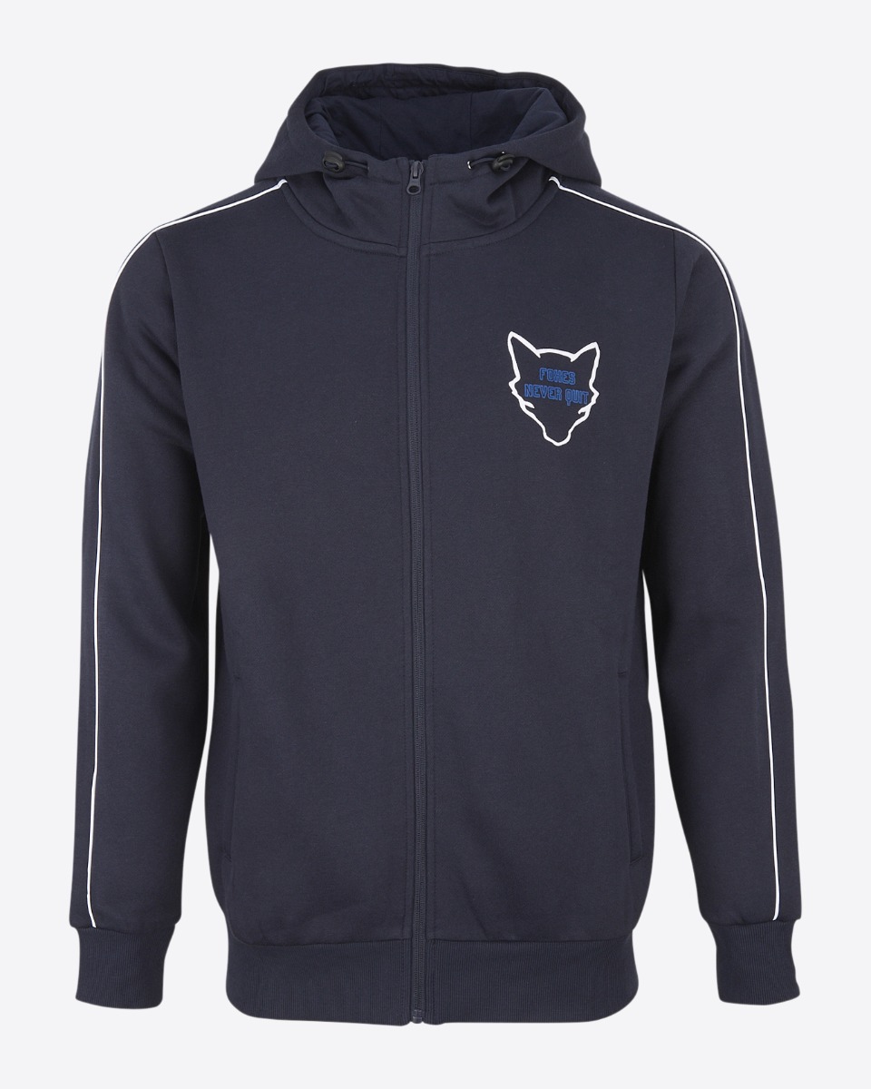 Leicester City Foxes Never Quit Outline Zip Hoody - Mens