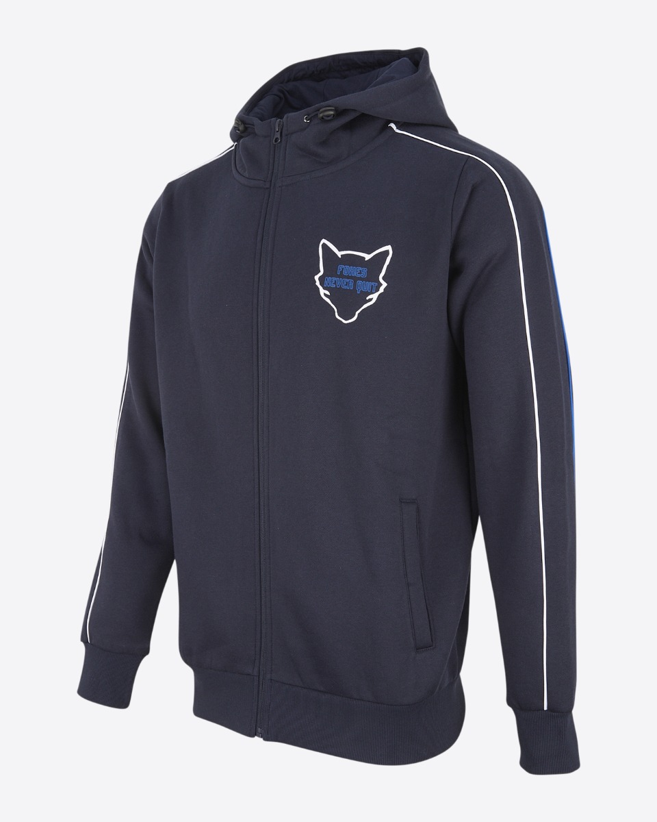 Leicester City Foxes Never Quit Outline Zip Hoody Mens