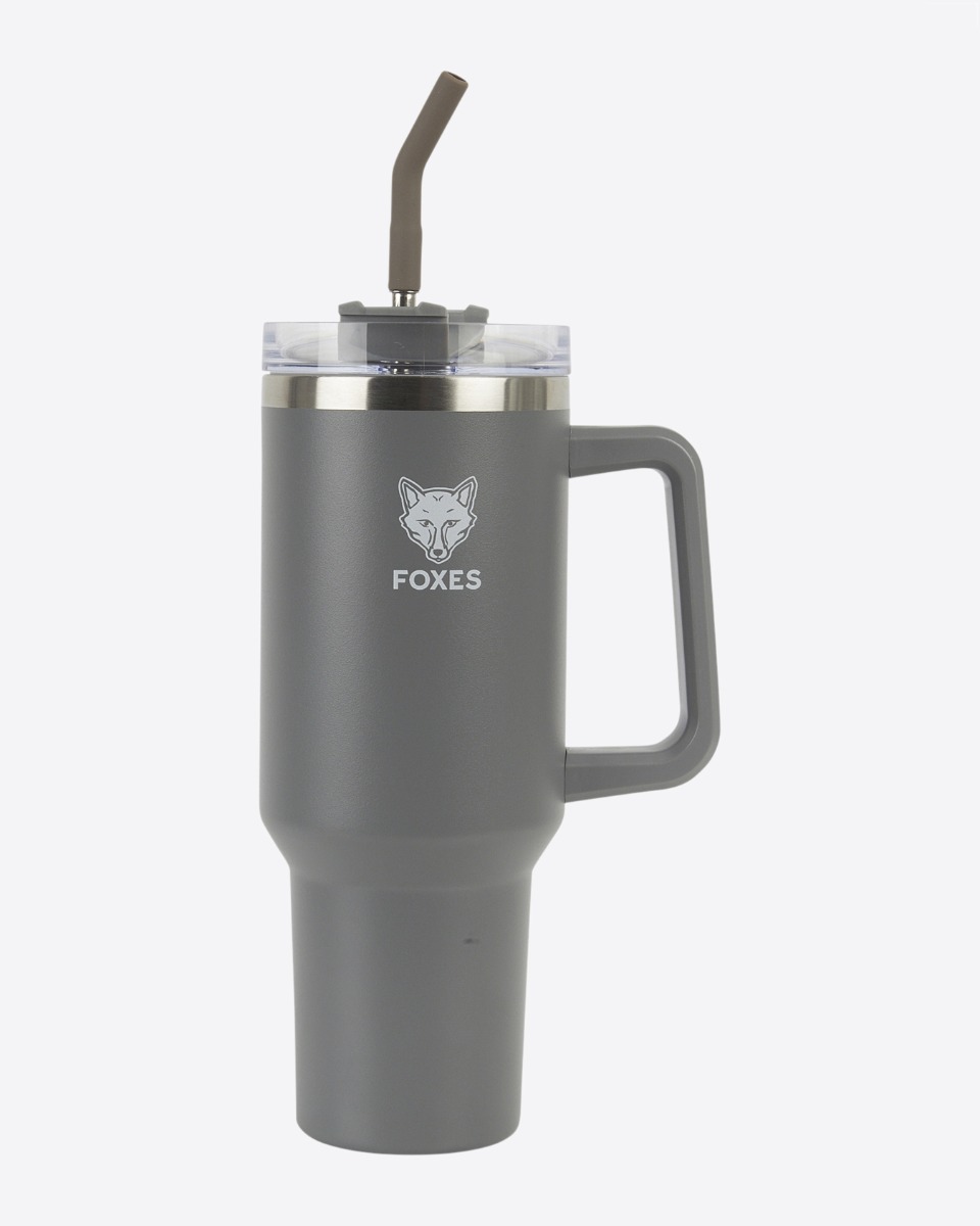 Leicester City Grey Foxhead Insulated Mug With Straw