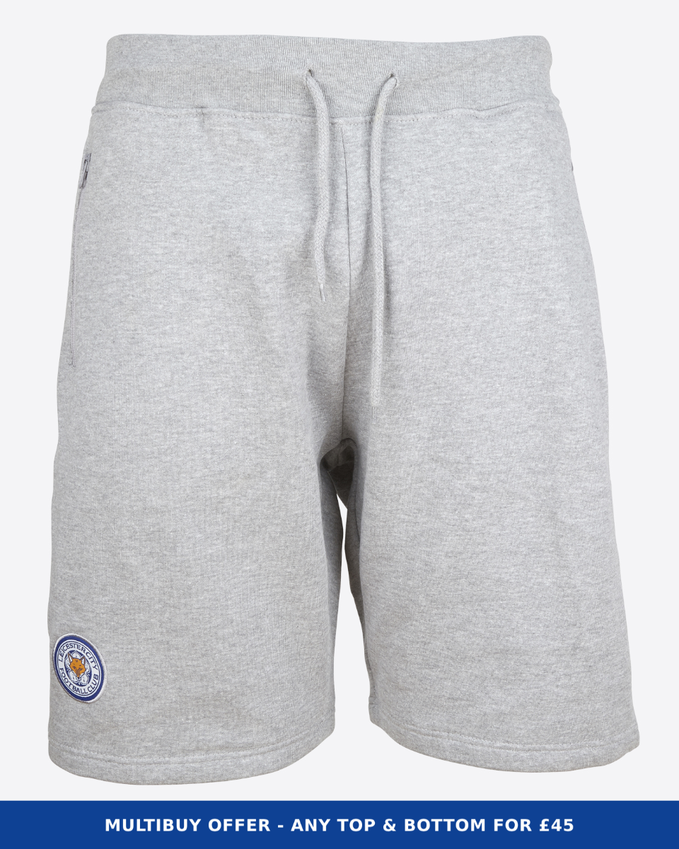 Leicester City Grey Essential Crest Shorts - Mens