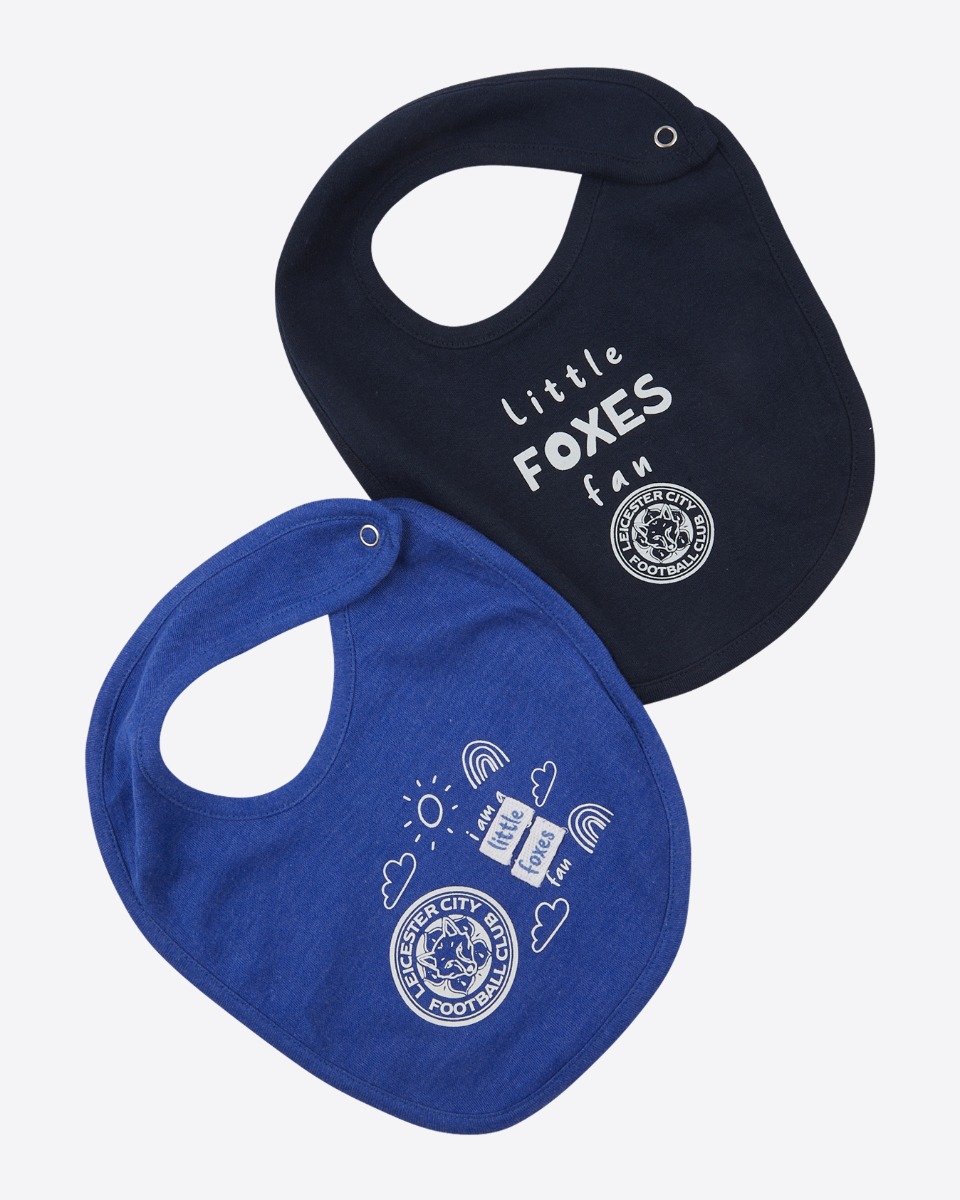 Leicester City Crest Baby Bibs - 2 Pack