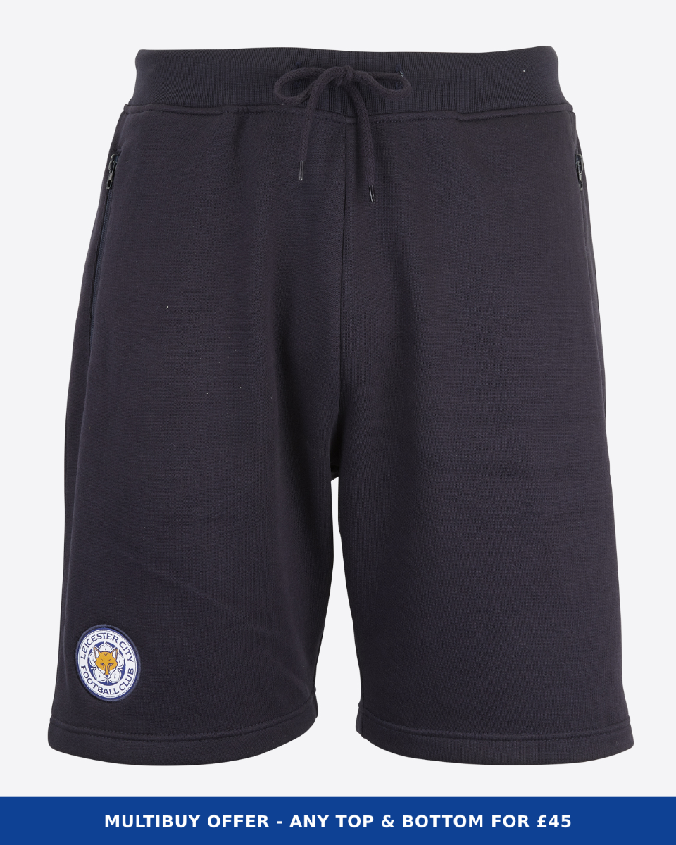 Leicester City Navy Essential Crest Shorts - Mens