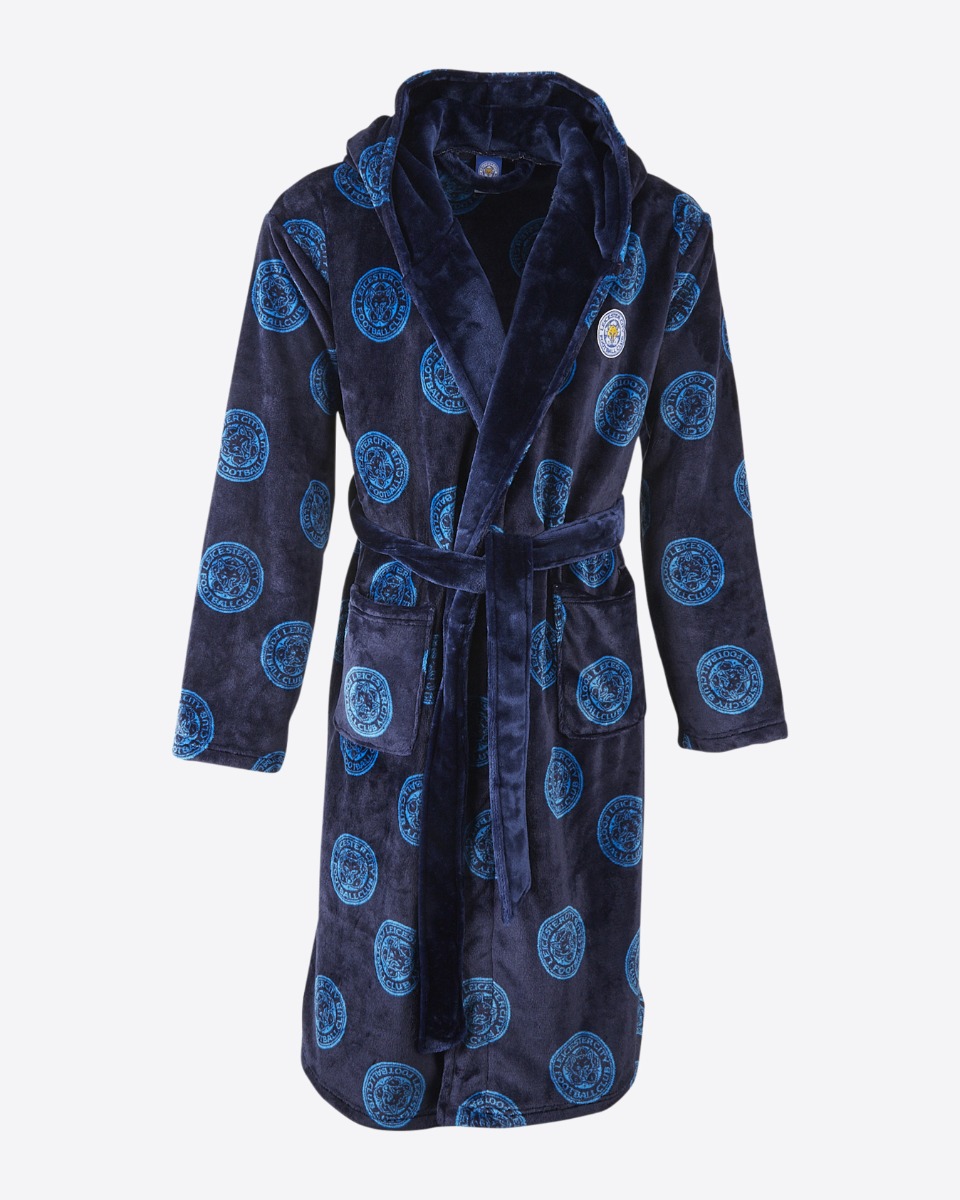 Leicester City Crest Print Dressing Gown - Mens