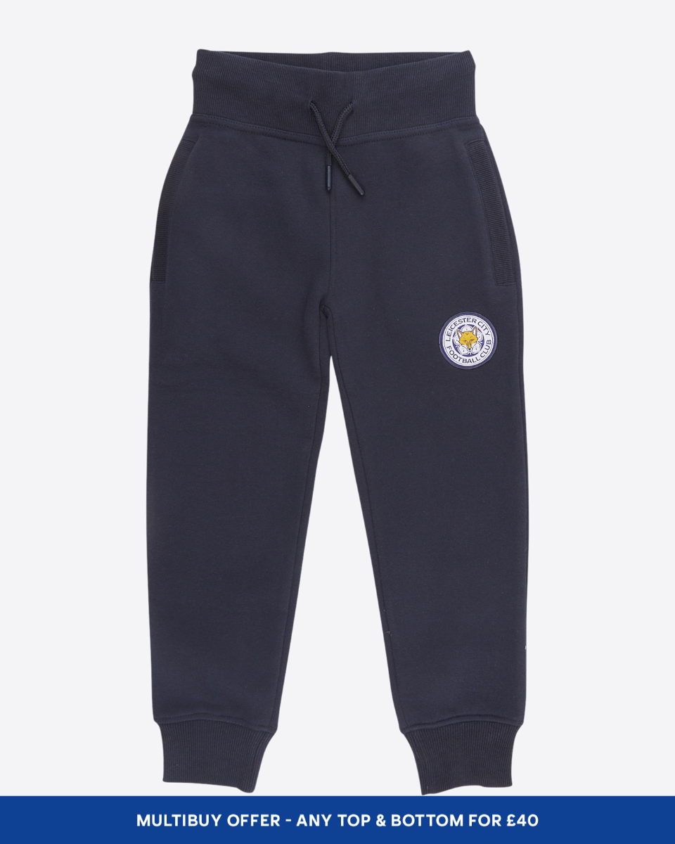 Leicester City Navy Essential Crest Jogger - Kids