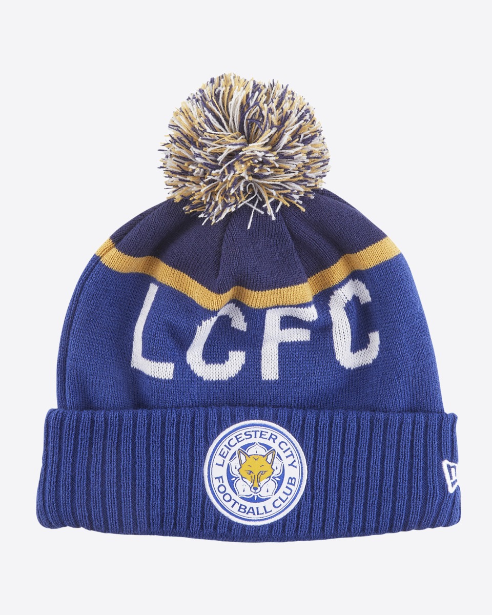 Leicester City New Era Royal Sport Bobble Knit Beanie Hat