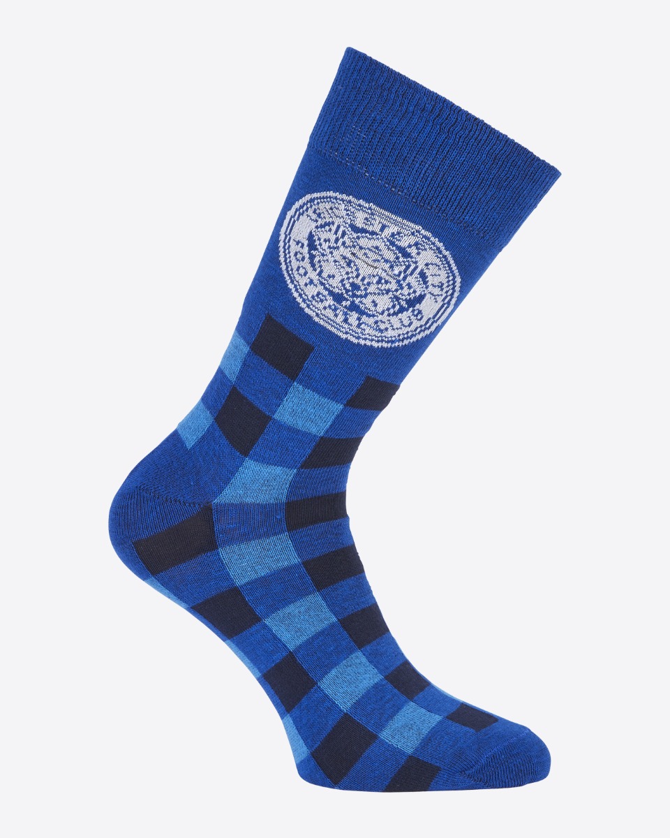 Leicester City Gingham Socks - Navy
