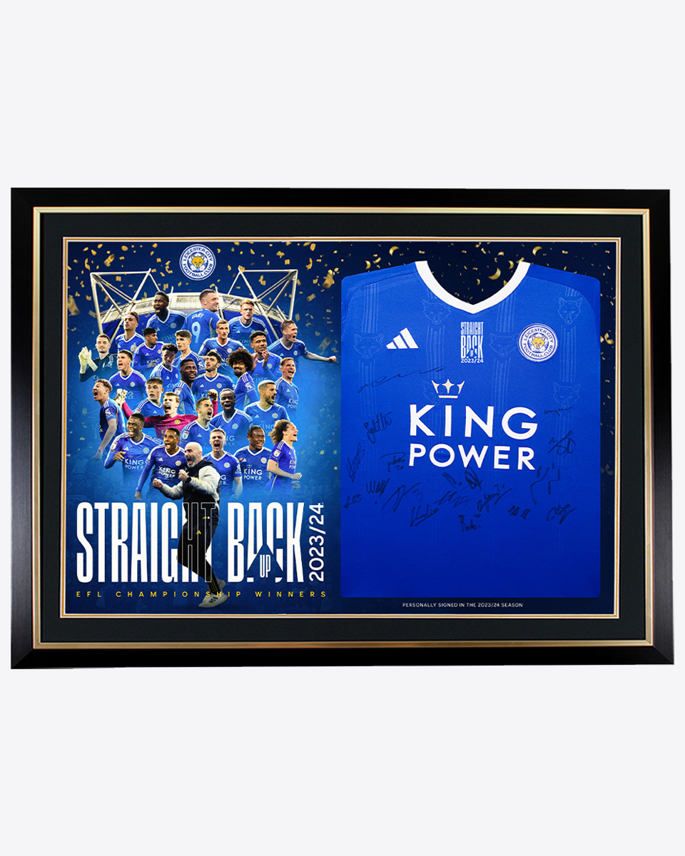 2023/24 Champions Framed Signed Squad Home Shirt