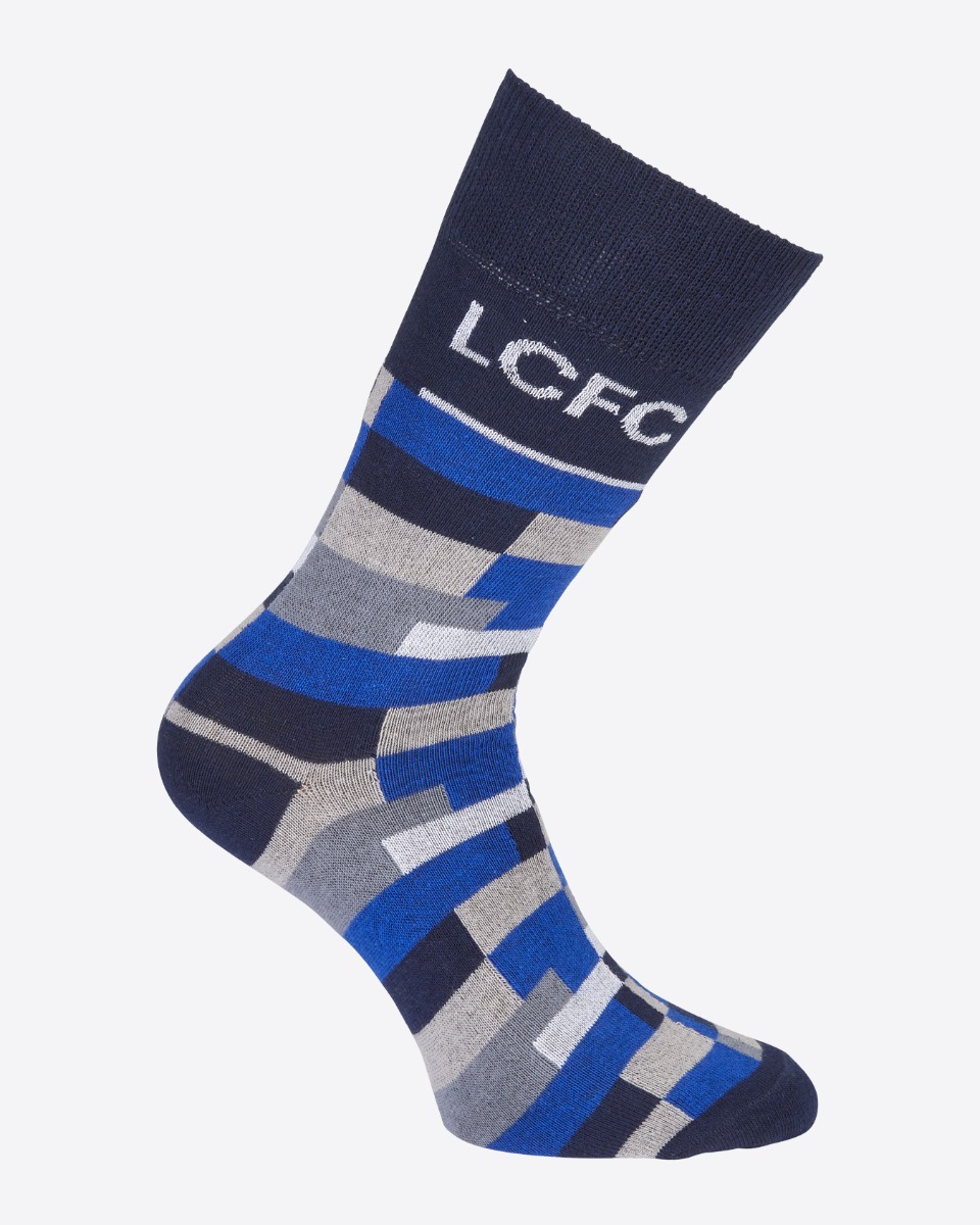 Leicester City Navy Pixel Socks - Mens