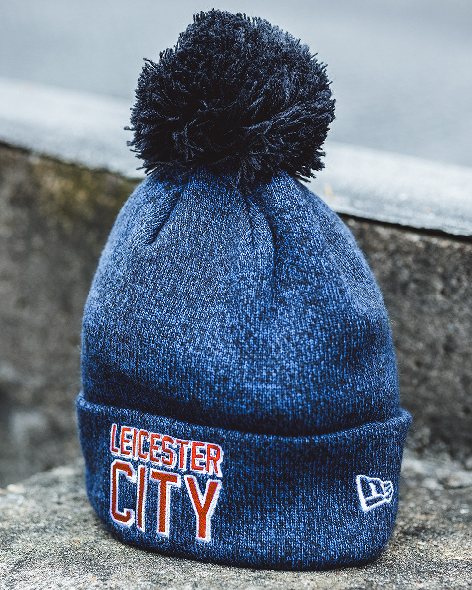 Leicester City New Era Retro '90 Bobble Knit Beanie Hat