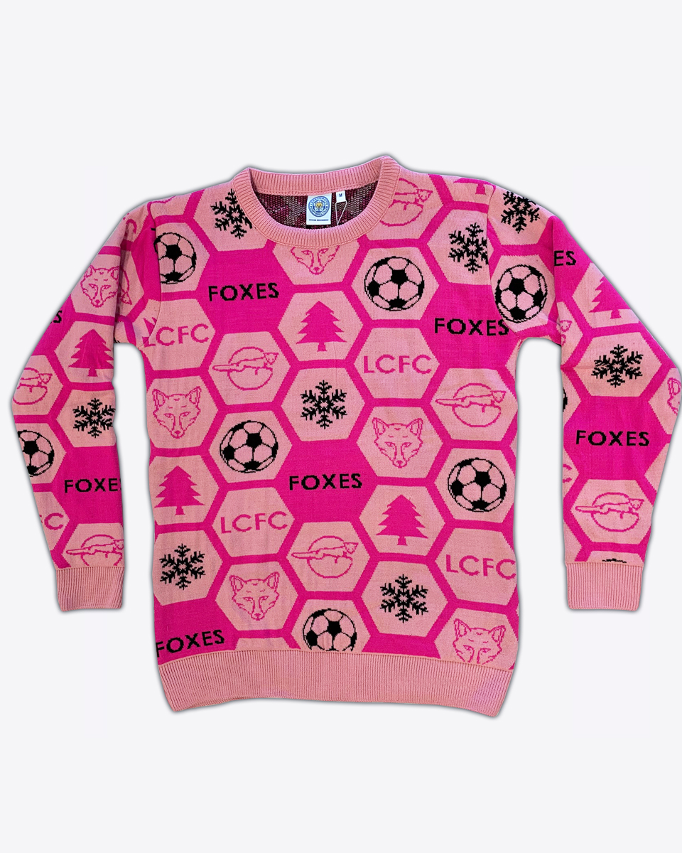 Leicester City Pink Christmas Jumper - Womens
